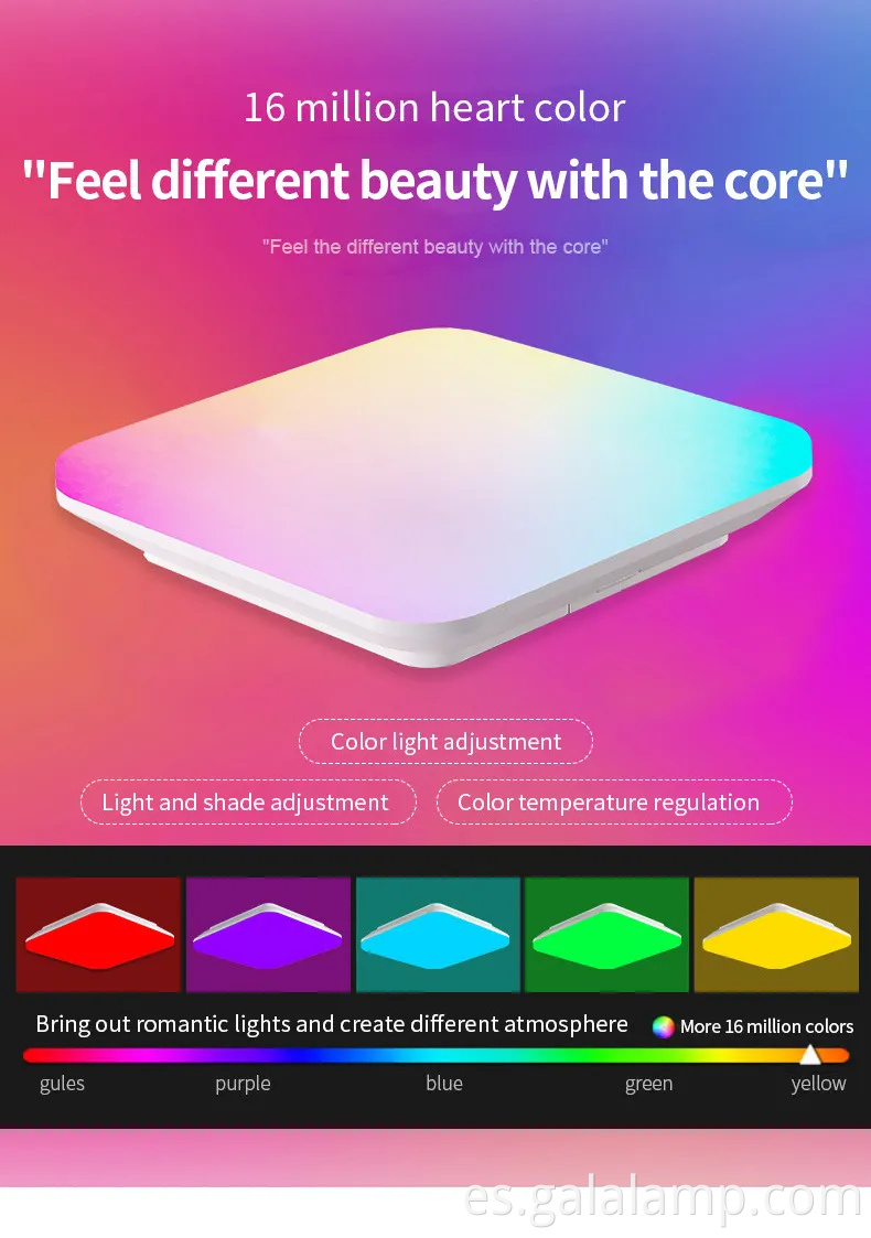 Smart RGBW Luz de techo dimmable con características de control remoto